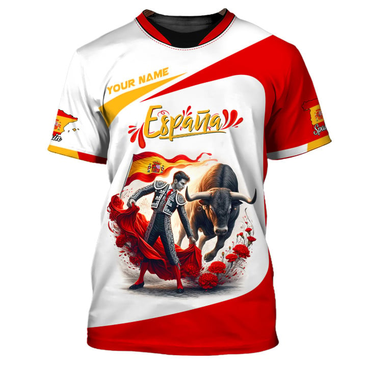 Personalized Spain Pride Shirt - Bullfighting Espana Custom Gift for Enthusiasts