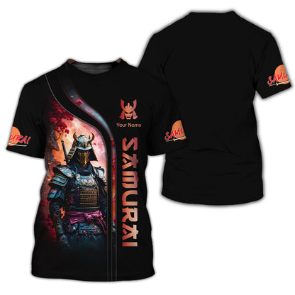 Camiseta personalizada con nombre de samurái en 3D, regalo personalizado para amantes de los samuráis