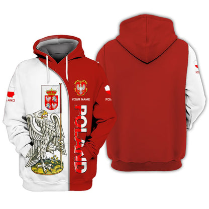 Personalized Poland Pride Shirt - White Eagle and Shield