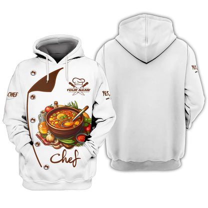 Personalized Chef Shirt – Gourmet Soup Design with Fresh Ingredients