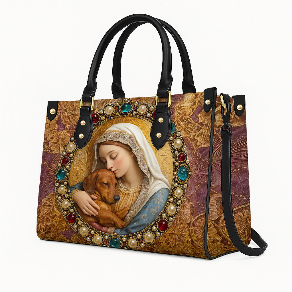 Renaissance Art Dachshund Handbag - Vintage Style Dog Mom Purse - Elegant Hand Bag for Dachshund Lovers & Women Gifts