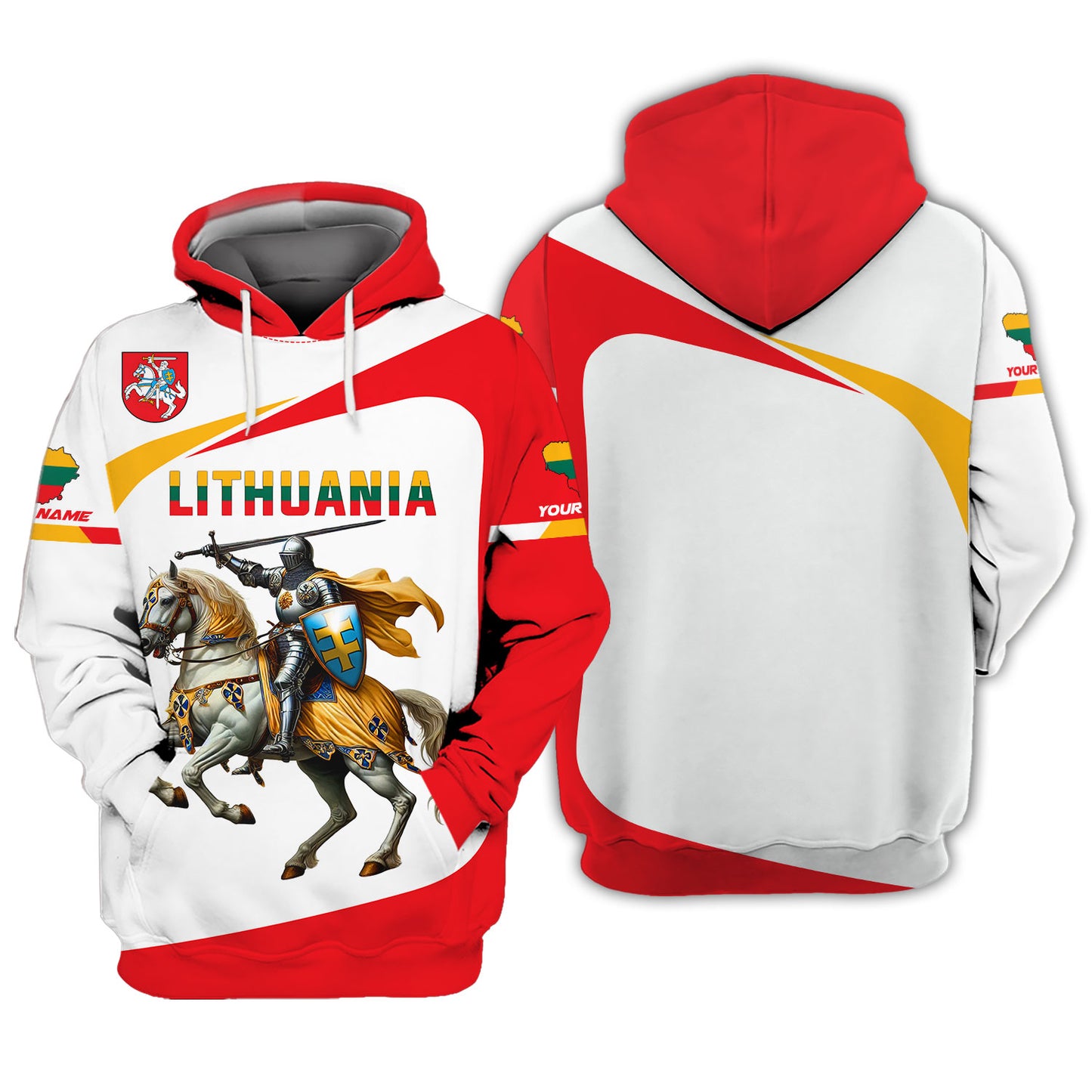 3D Full Print Knight Of Lithuania Shirt Personalized Name Gift For Lithuanian Lovers