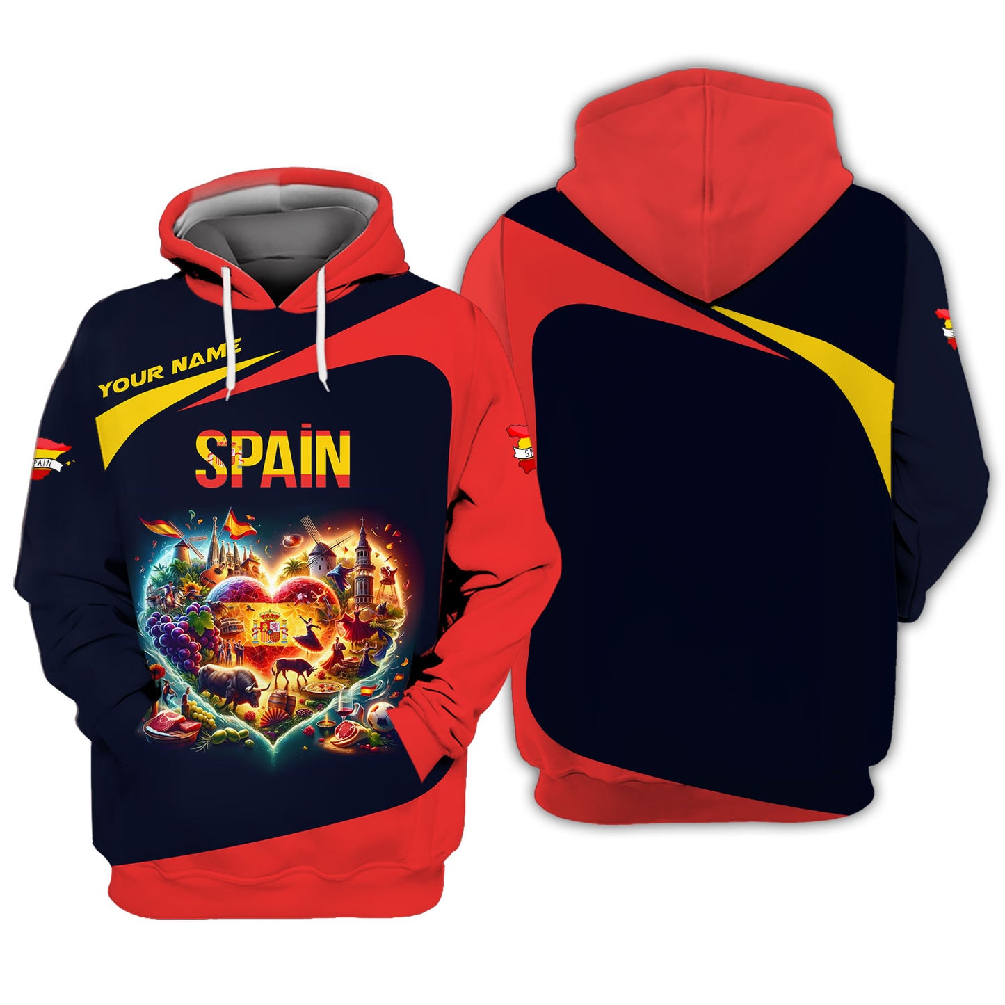 Personalized Spain Pride Shirt - Celebrate the Heart of Spanish Culture