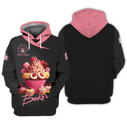 Personalized Baker Shirts - Luscious Cupcake and Berry Design for Dessert Lovers