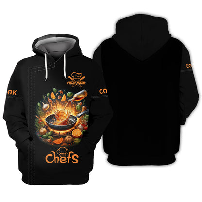 Personalized Chef Shirts - Dynamic Cooking Scene Design for Culinary Artists