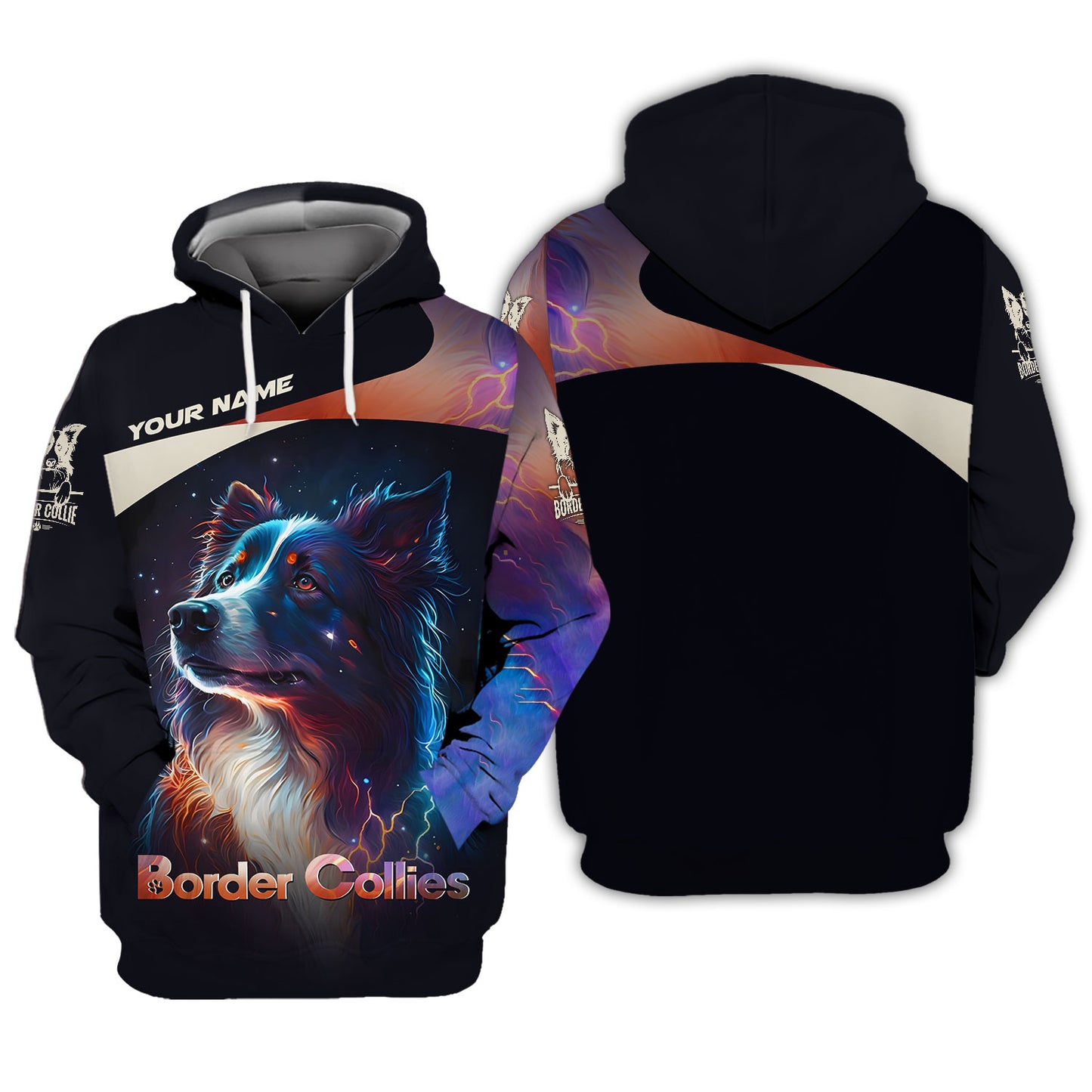 Border Collie With Galaxy Color Custom T-Shirts Border Collie 3D Shirt Gift For Dog Lover