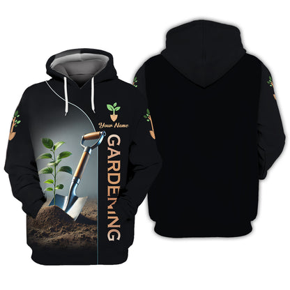 T-shirts personnalisés avec pelle de jardin T-shirt de jardinage 3D Cadeau pour les amoureux du jardinage