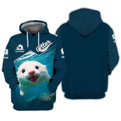 3D Full Print Sea Otter Shirt Personalized Name Gift For Otter Lovers