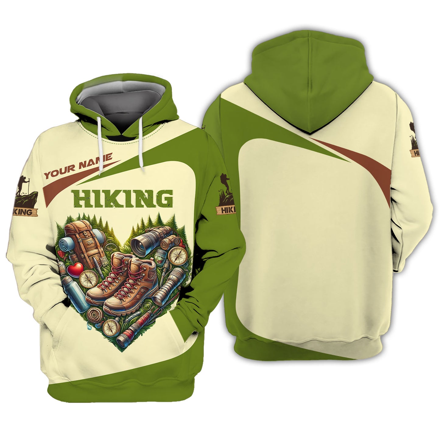 Hiking Heart Custom Name 3D Shirt Personalized Gift For Hiker Lovers