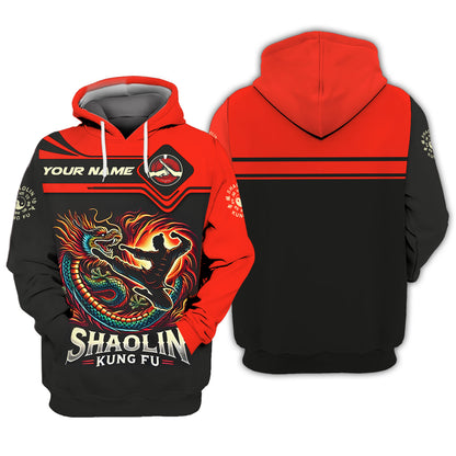 Shaolin Kung Fu With Gragon Custom T-Shirts Gift For Shaolin Kung Fu Lovers Shaolin Kung Fu 3D Shirt