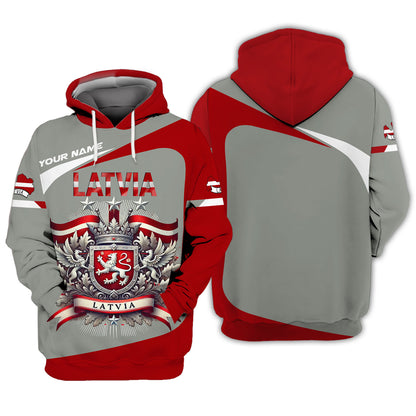 Coat Of Arms Latvia Personalized Name 3D Shirt Custom Gift For Latvia Lovers