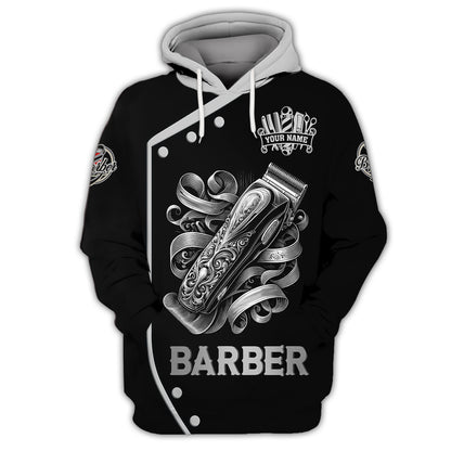 Camiseta con tatuaje 3D de cortadora de pelo, camisetas personalizadas de barbería, regalo para barbero