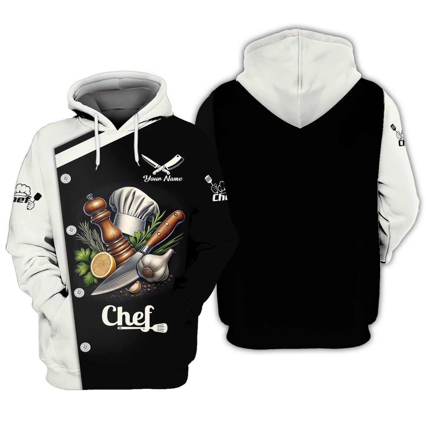 Personalized Chef Shirt - Classic Culinary Tools Design for Cooking Enthusiasts