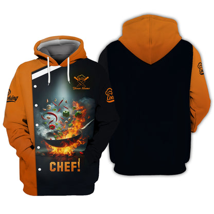 Personalized Chef Shirts - Explosive Cooking Action Design for Culinary Enthusiasts