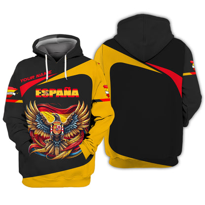 Eagle Spain Flag Custom Name Espana Shirt Gift For Spain Lovers