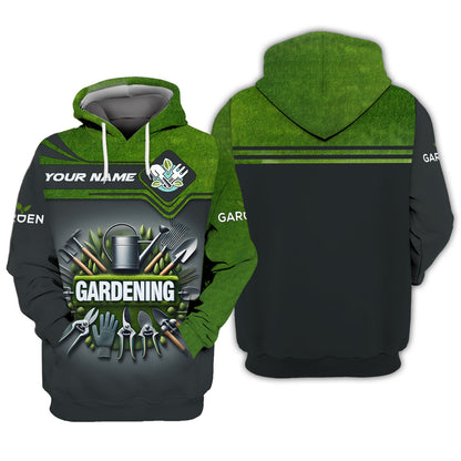 Camisetas con herramientas de jardinería con impresión 3D completa, regalo con nombre personalizado para amantes de la jardinería