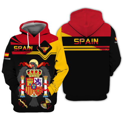 Personalized Spain Pride Shirt - Regal Coat of Arms and Bull