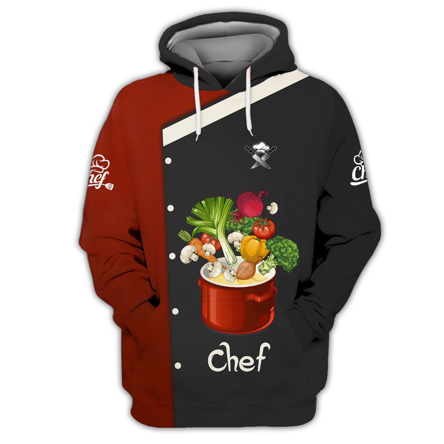 Personalized Chef Shirt - Stylish Culinary Tee With Vibrant Veggie Print For Food Lovers