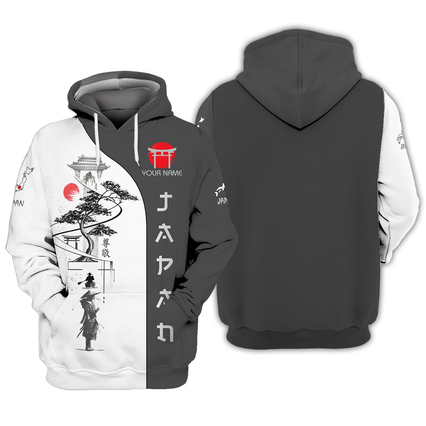 T-shirts personnalisés japonais Samurai Of Japan 3D Shirt Cadeau pour les amoureux japonais