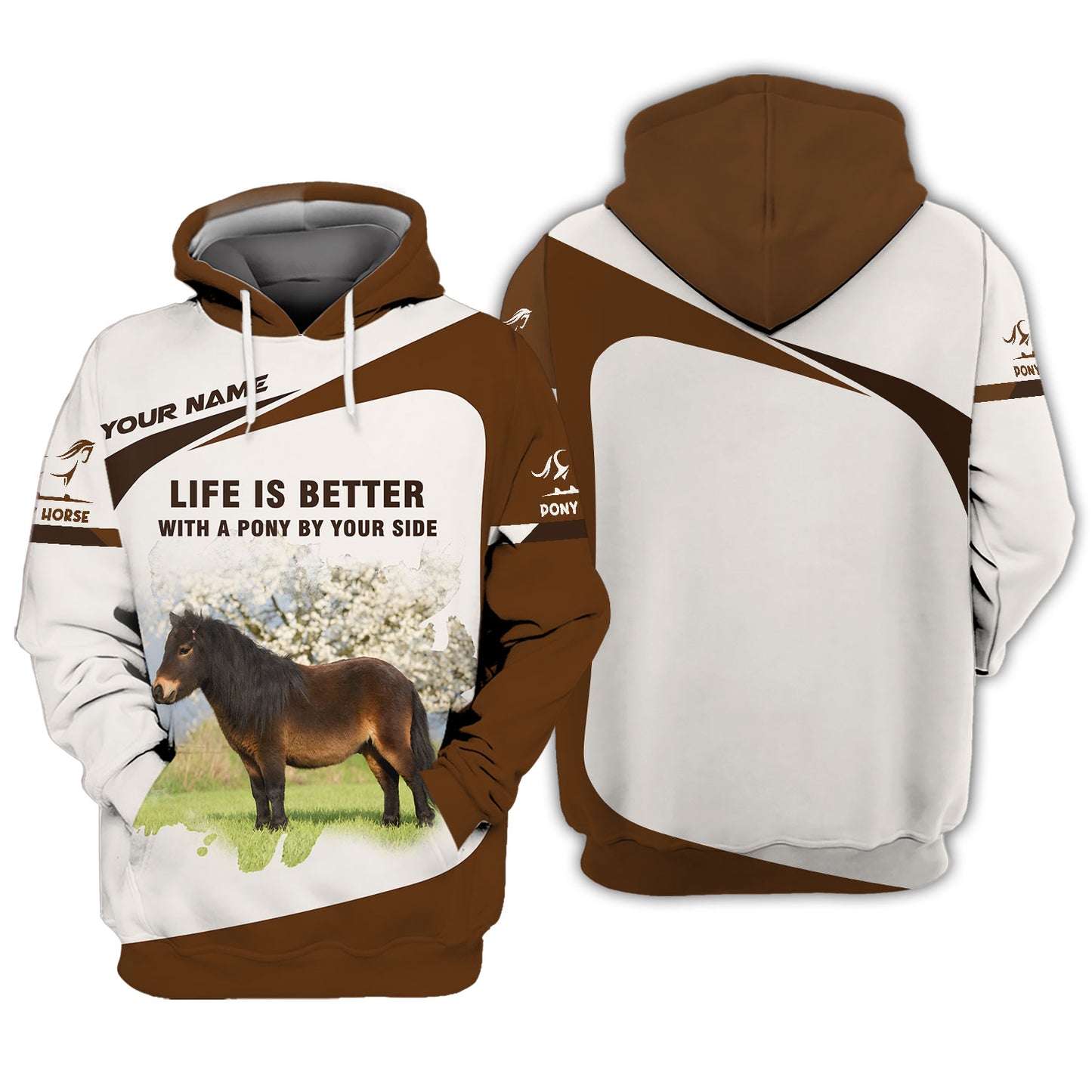 La vida es mejor con un pony a tu lado Camisetas personalizadas Regalo con nombre para amantes de los caballos