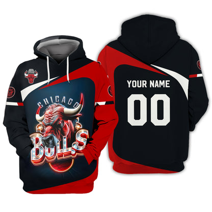 Camisetas personalizadas de la NBA Camiseta 3D para amantes de los Chicago Bulls Regalo para jugadores de baloncesto