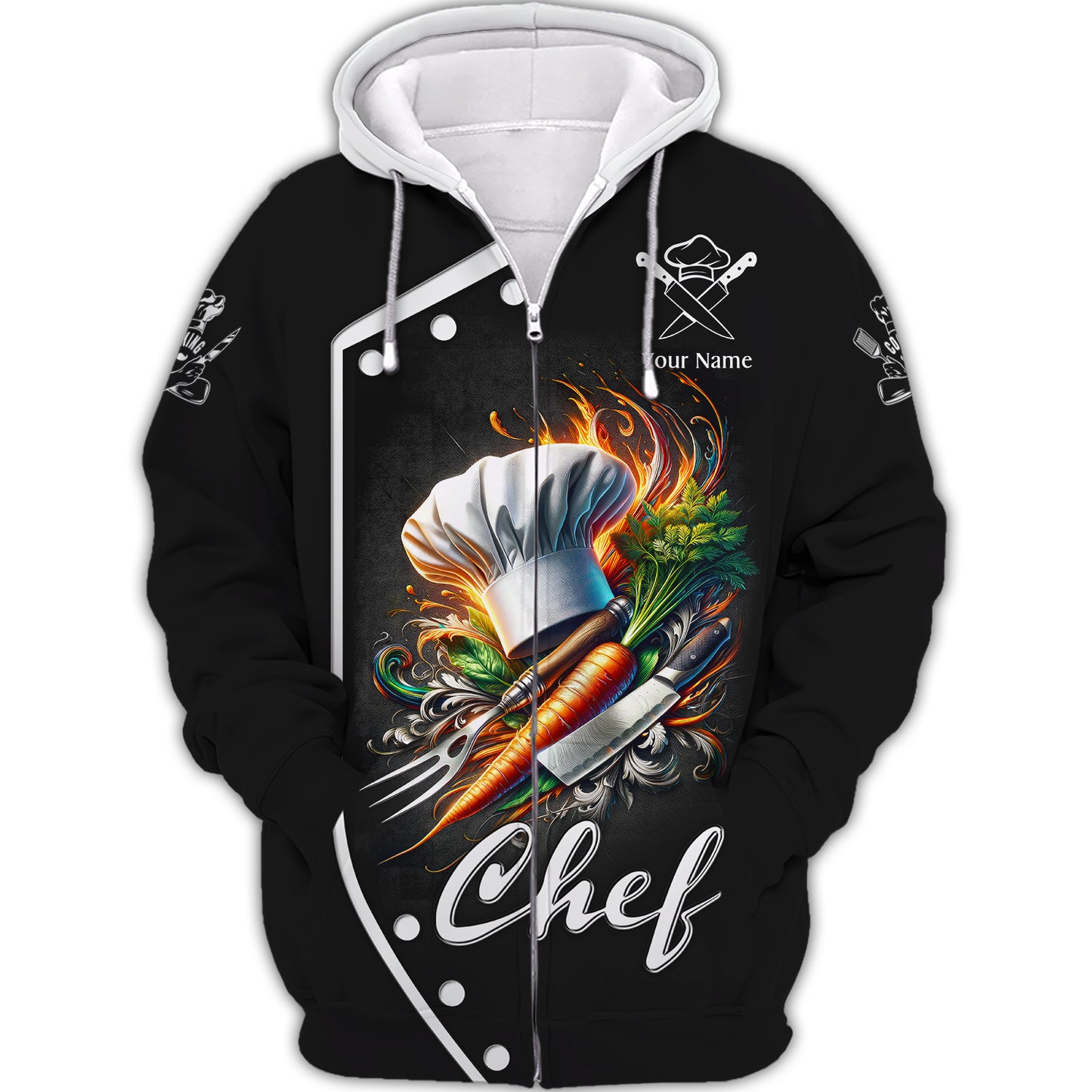 T-shirt de chef cuisinier 3D, outils de cuisine, t-shirts personnalisés, cadeau pour chef