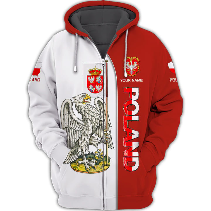 Personalized Poland Pride Shirt - White Eagle and Shield