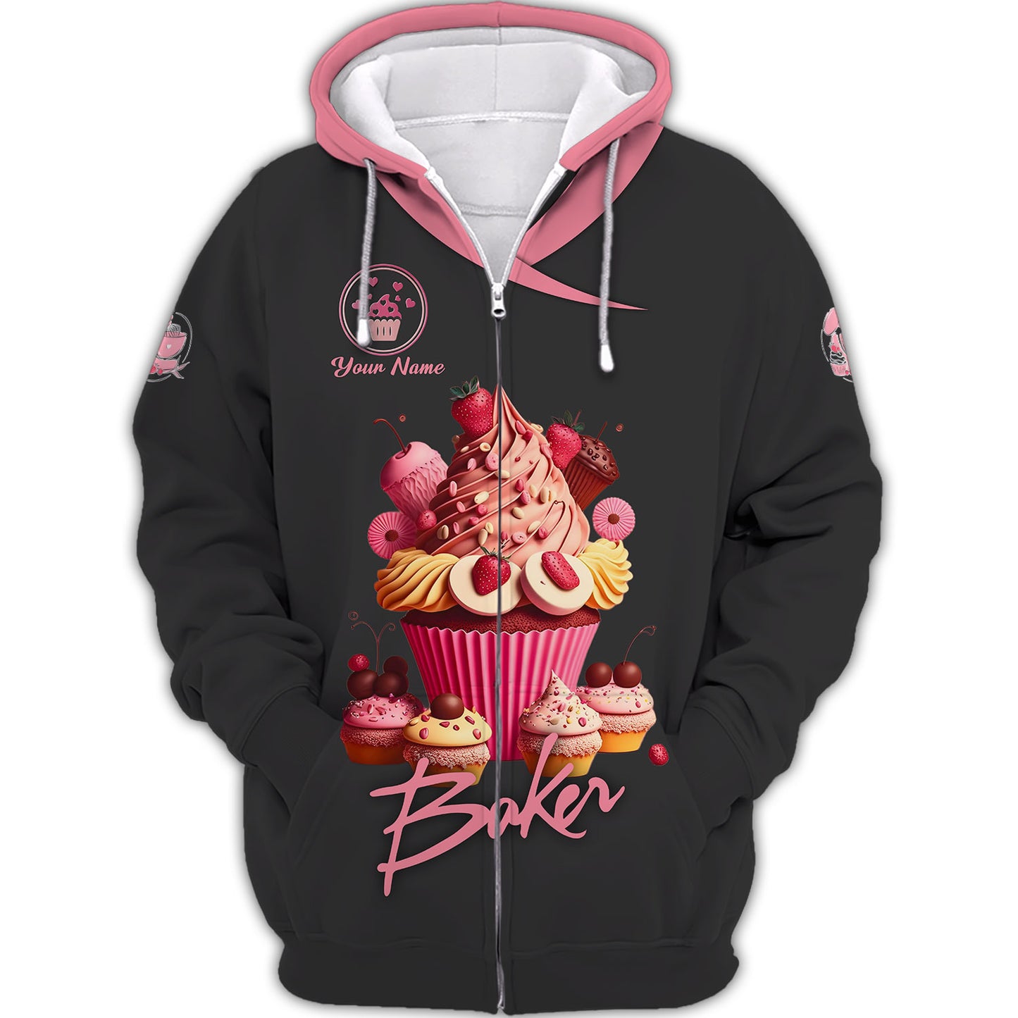 Personalized Baker Shirts - Luscious Cupcake and Berry Design for Dessert Lovers