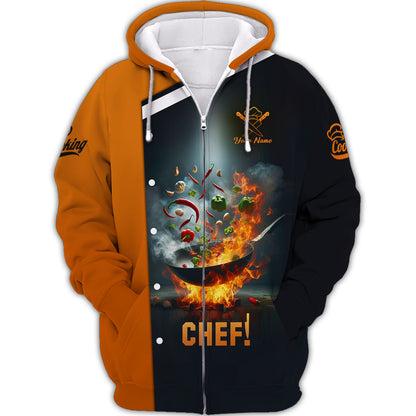 Personalized Chef Shirts - Explosive Cooking Action Design for Culinary Enthusiasts