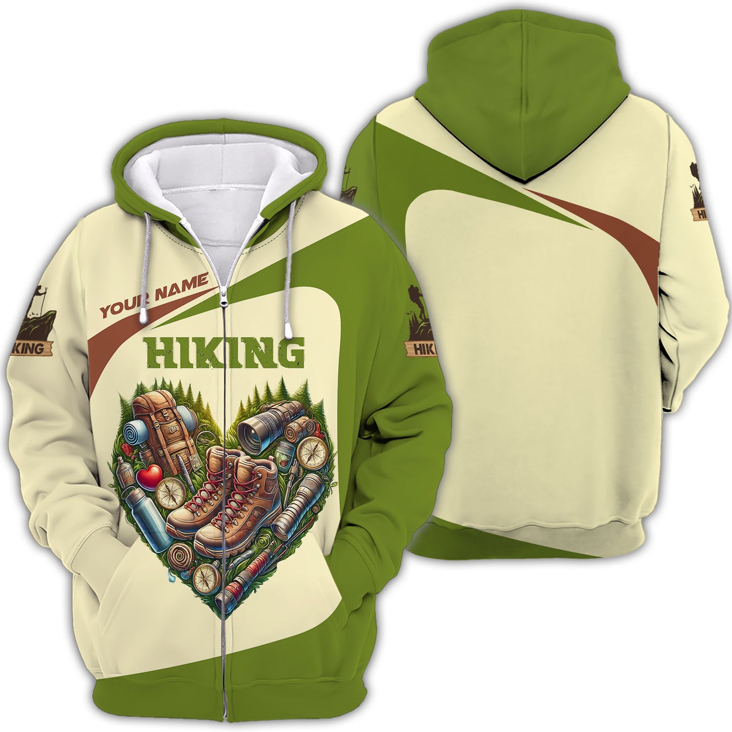 Hiking Heart Custom Name 3D Shirt Personalized Gift For Hiker Lovers