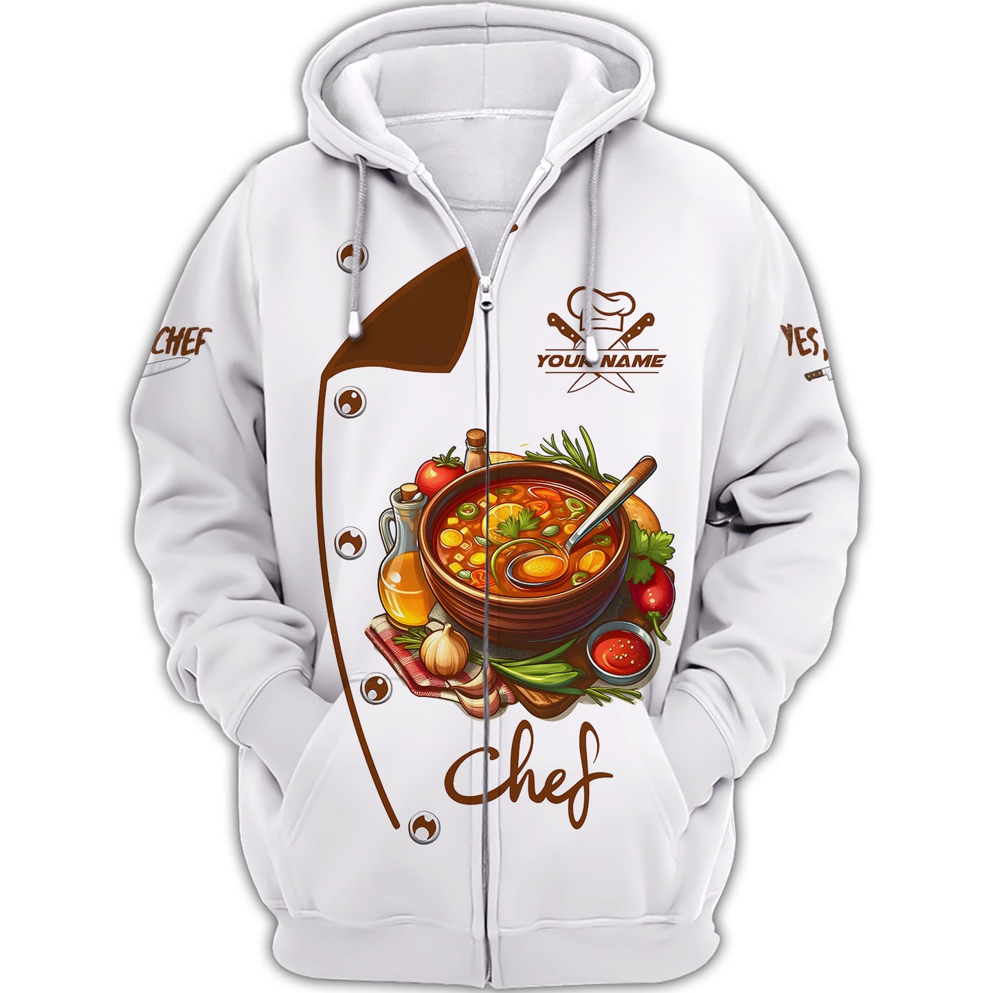 Personalized Chef Shirt – Gourmet Soup Design with Fresh Ingredients