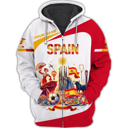 Personalized Spain Pride Shirt - Ideal for Spain Enthusiasts and Travel Lovers