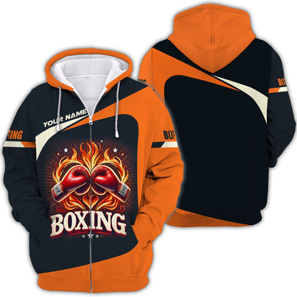 Boxing Heart Custom Name 3D Shirt Personalized Gift For Boxer Lovers