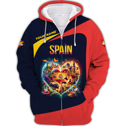 Personalized Spain Pride Shirt - Celebrate the Heart of Spanish Culture