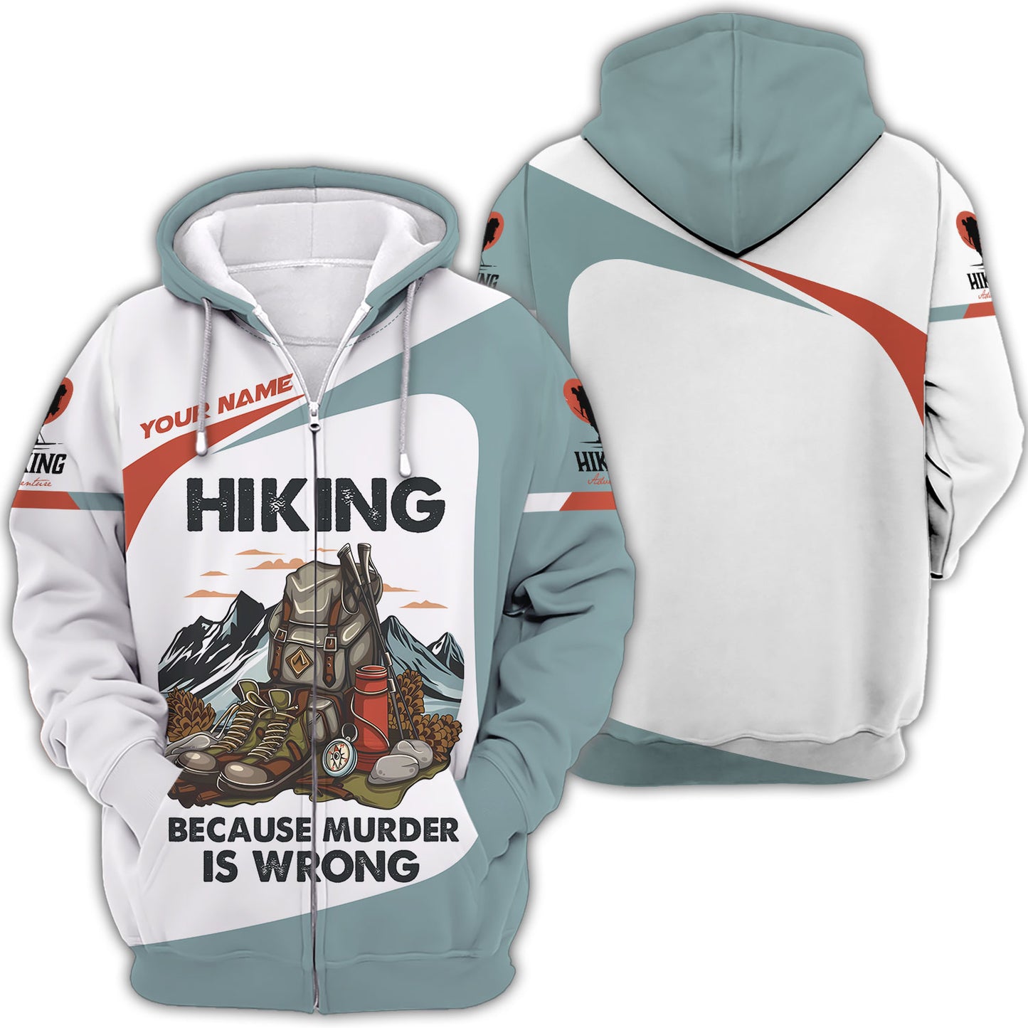 Hiking Because Murder Is Wrong Custom T-Shirts Gift For Hiker Lovers