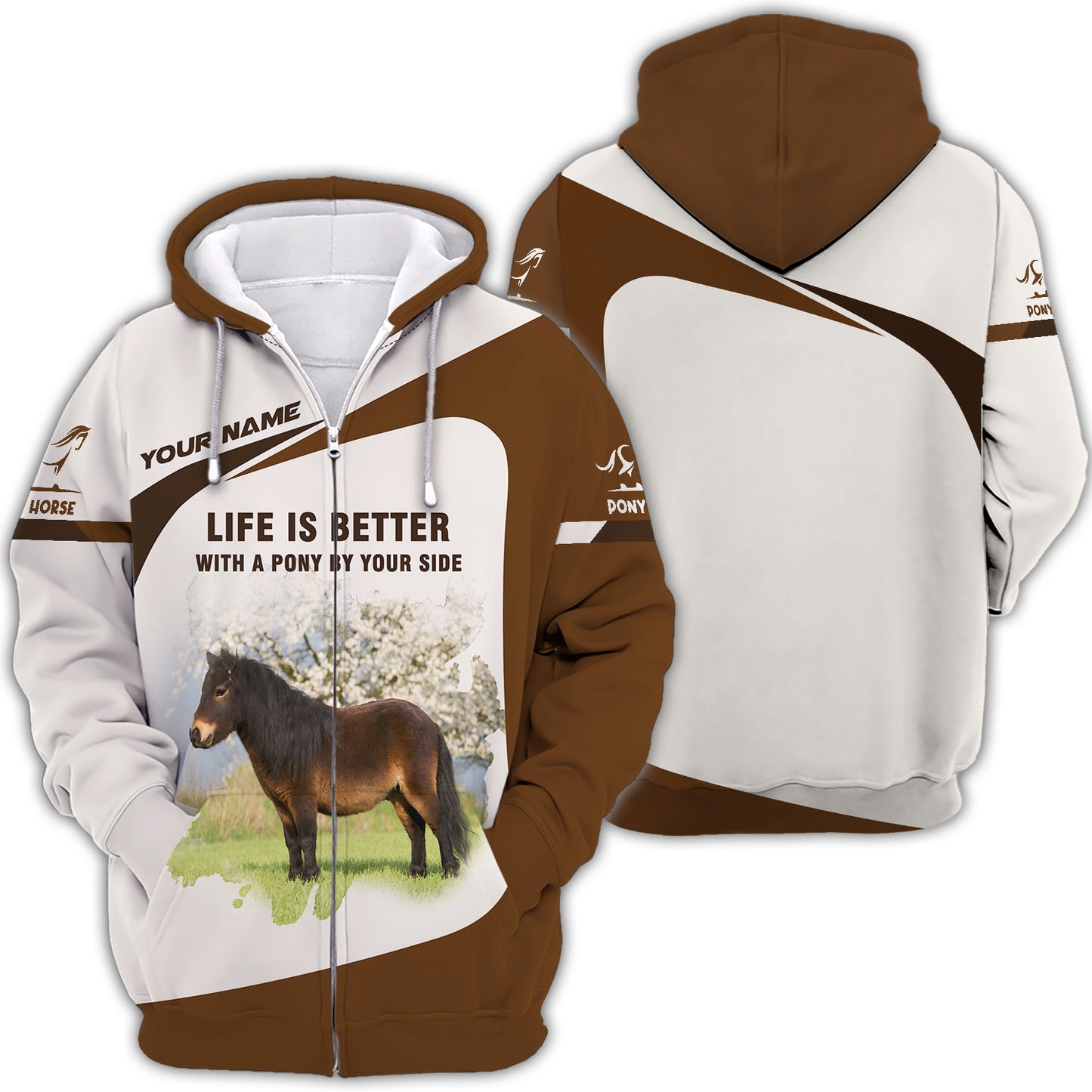 La vida es mejor con un pony a tu lado Camisetas personalizadas Regalo con nombre para amantes de los caballos