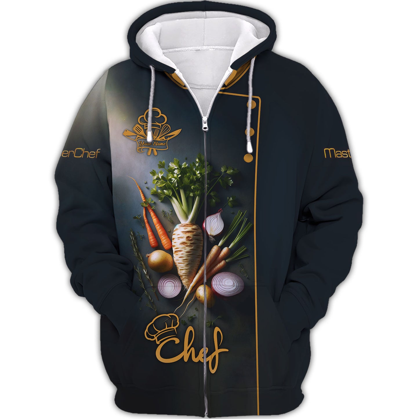 Personalized Chef Shirt - Elegant Root Vegetable Design for Culinary Masters