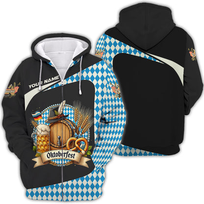 T-shirts Oktoberfest à impression 3D complète, cadeau personnalisé avec nom pour les amateurs de bière