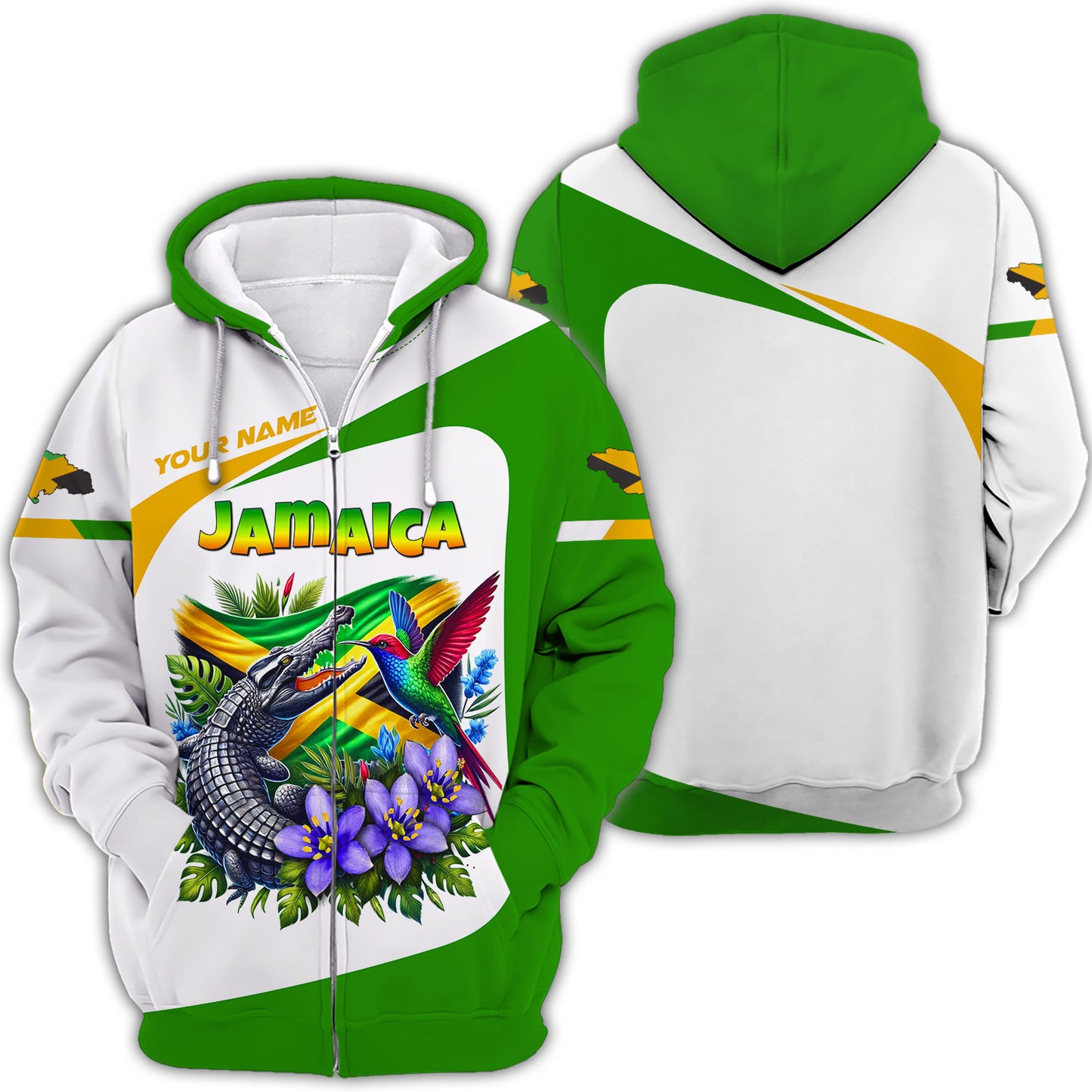 Mascots With Flag Of Jamaica Custom Name 3D Shirt Personalized Gift For Jamaican Lovers