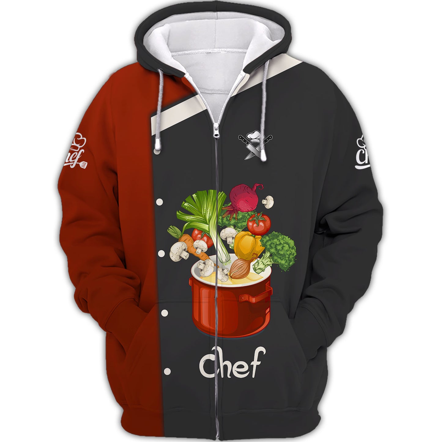 Personalized Chef Shirt - Stylish Culinary Tee With Vibrant Veggie Print For Food Lovers