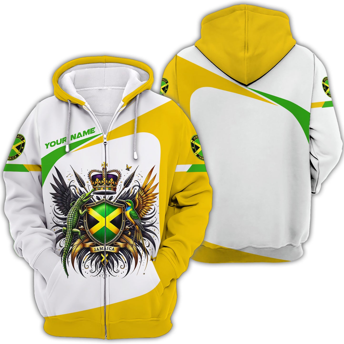 Camiseta personalizada con nombre 3D de la mascota representante de Jamaica, regalo personalizado para los amantes de Jamaica