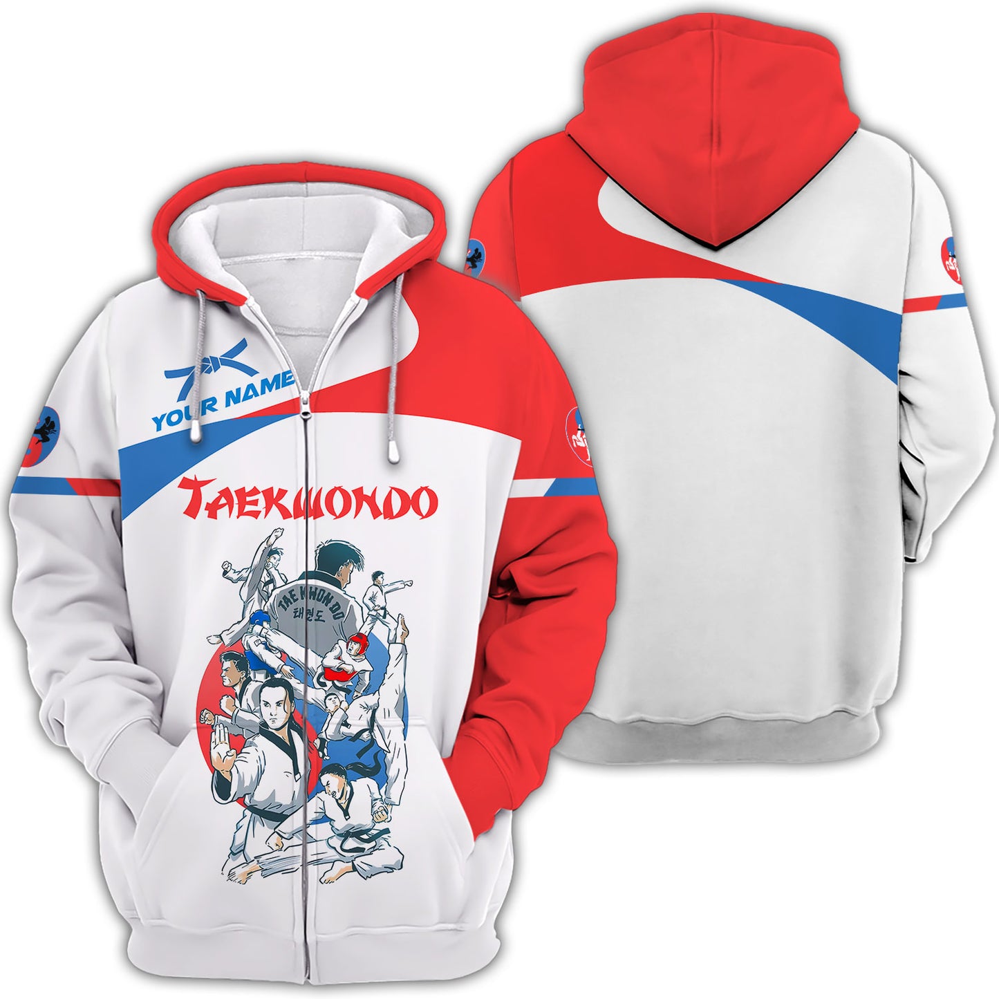 Camiseta con estampado 3D completo de El espíritu del taekwondo, regalo personalizado con nombre para amantes del taekwondo