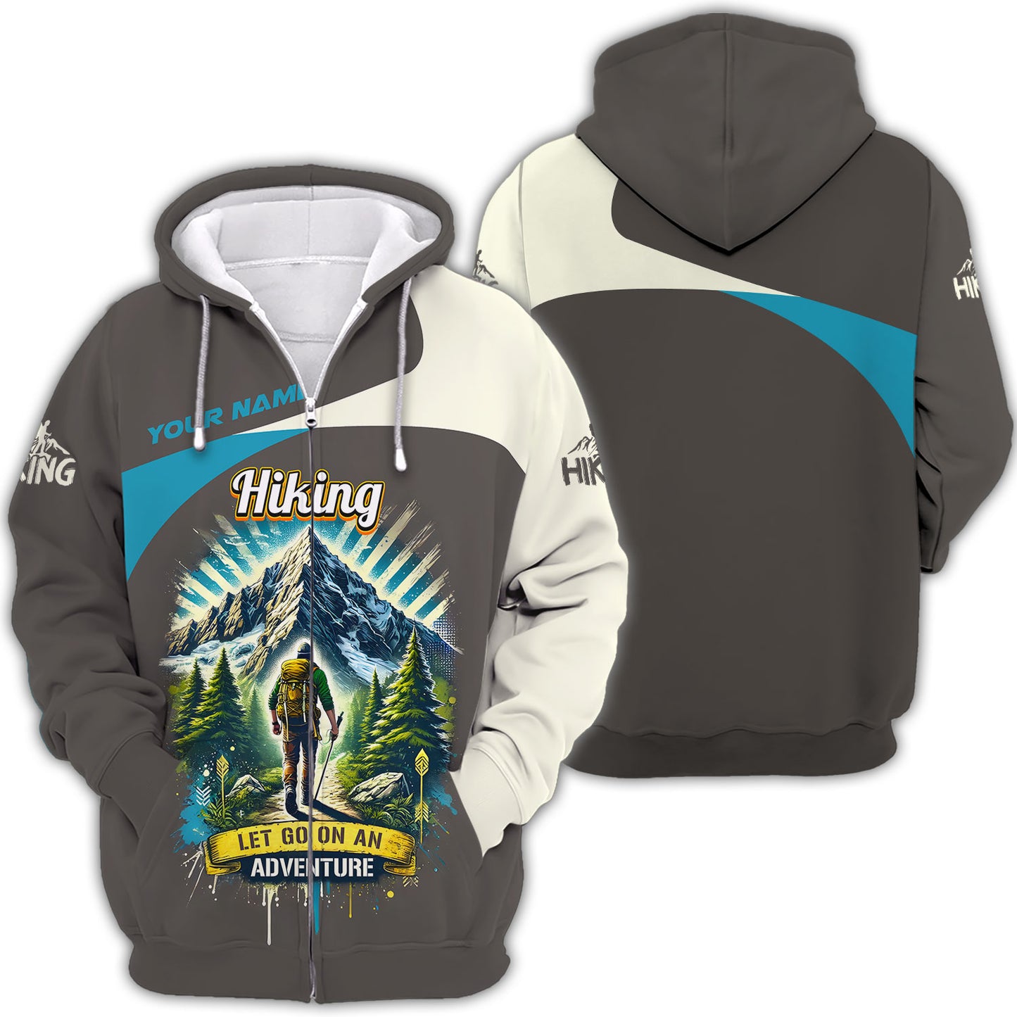 3D Full Print Let Go On An Adventure T-Shirt Personalized Name Gift For Hiker Lovers