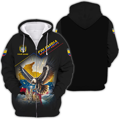 Wings Over Colombia Custom T-Shirts Gift For Colombian Lovers