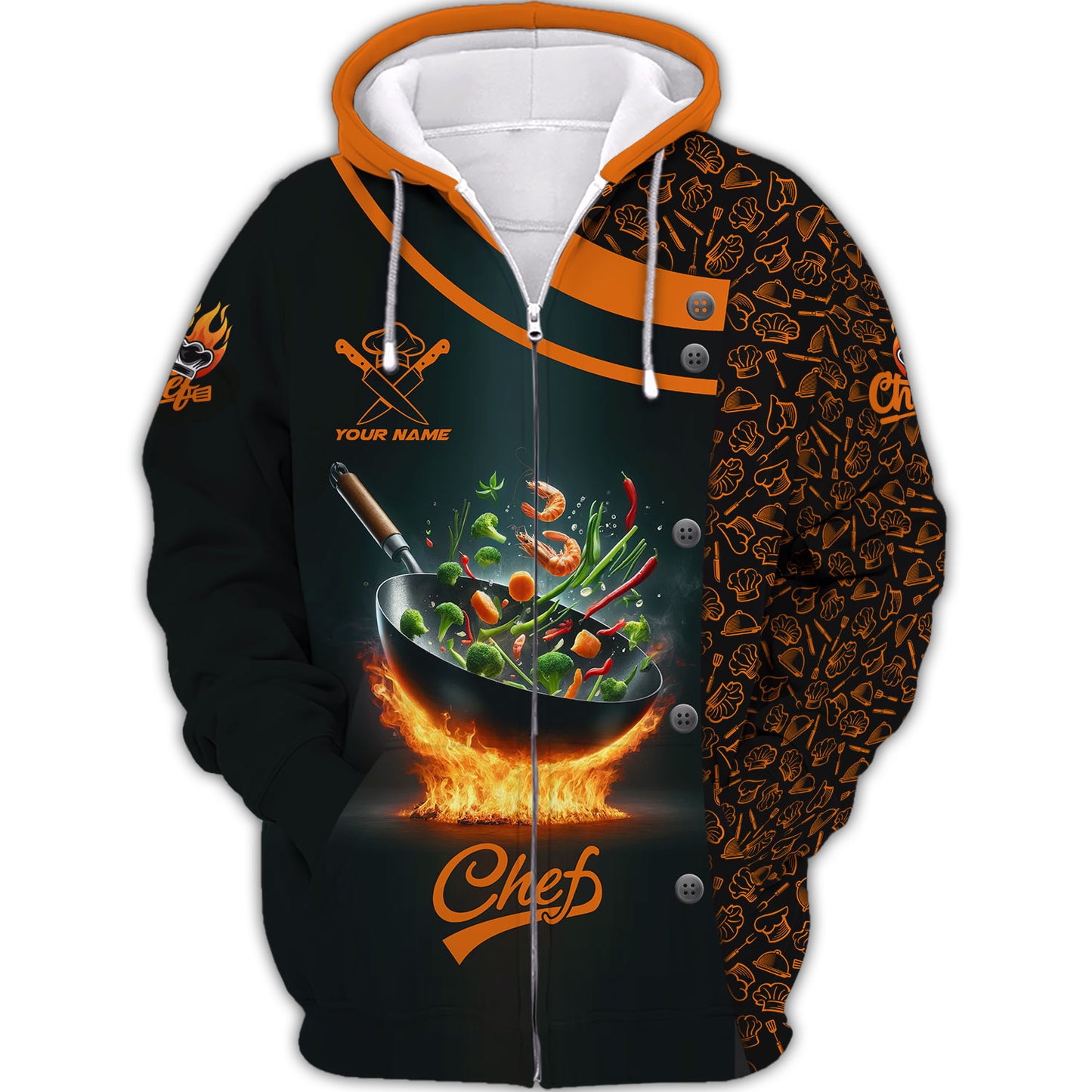 Personalized Chef Shirt – Fiery Stir-Fry for Culinary Creatives