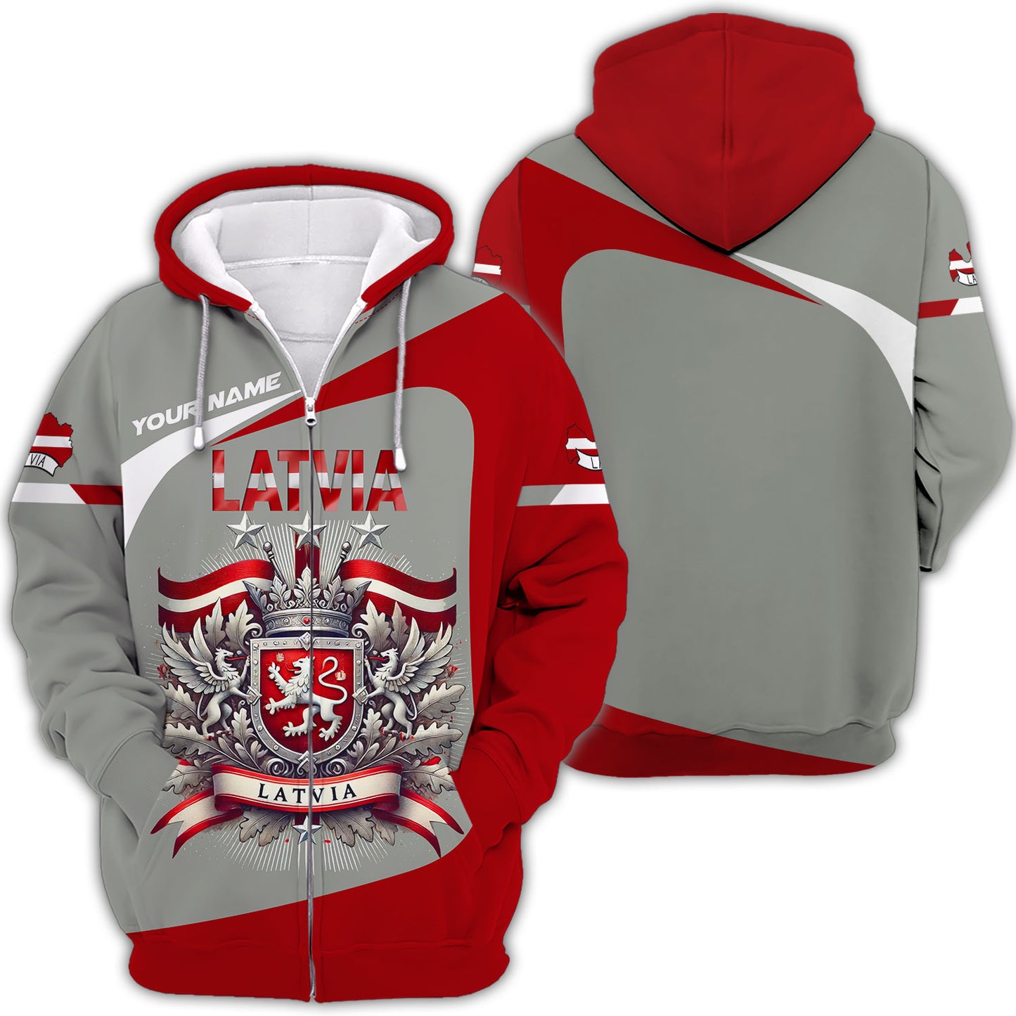 Coat Of Arms Latvia Personalized Name 3D Shirt Custom Gift For Latvia Lovers