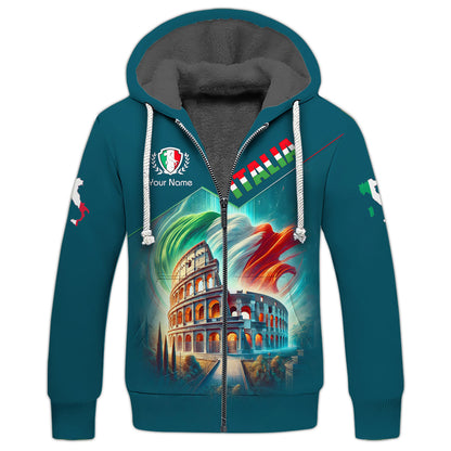 The Colosseum With Italy Flag Custom T-Shirts Gift For Italy Lover 3D Shirt