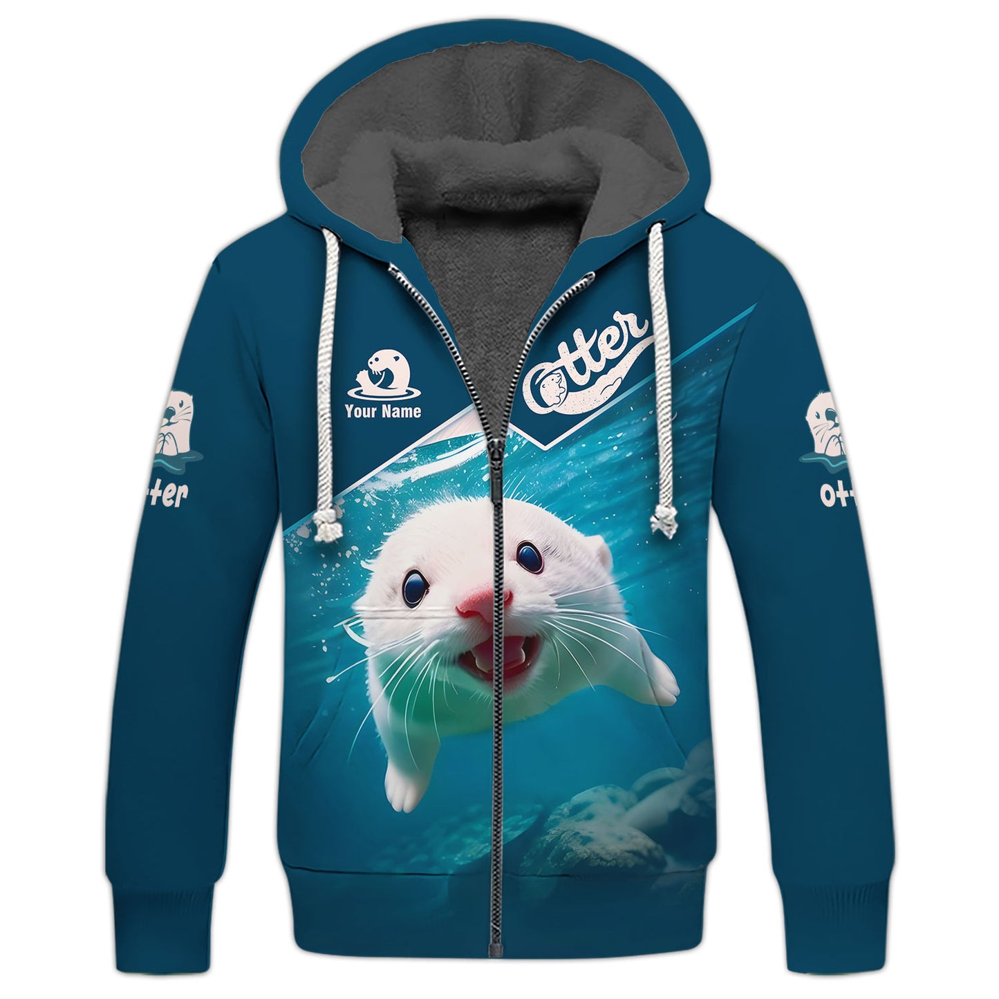 Camiseta de nutria marina con estampado 3D completo, regalo personalizado con nombre para amantes de las nutrias