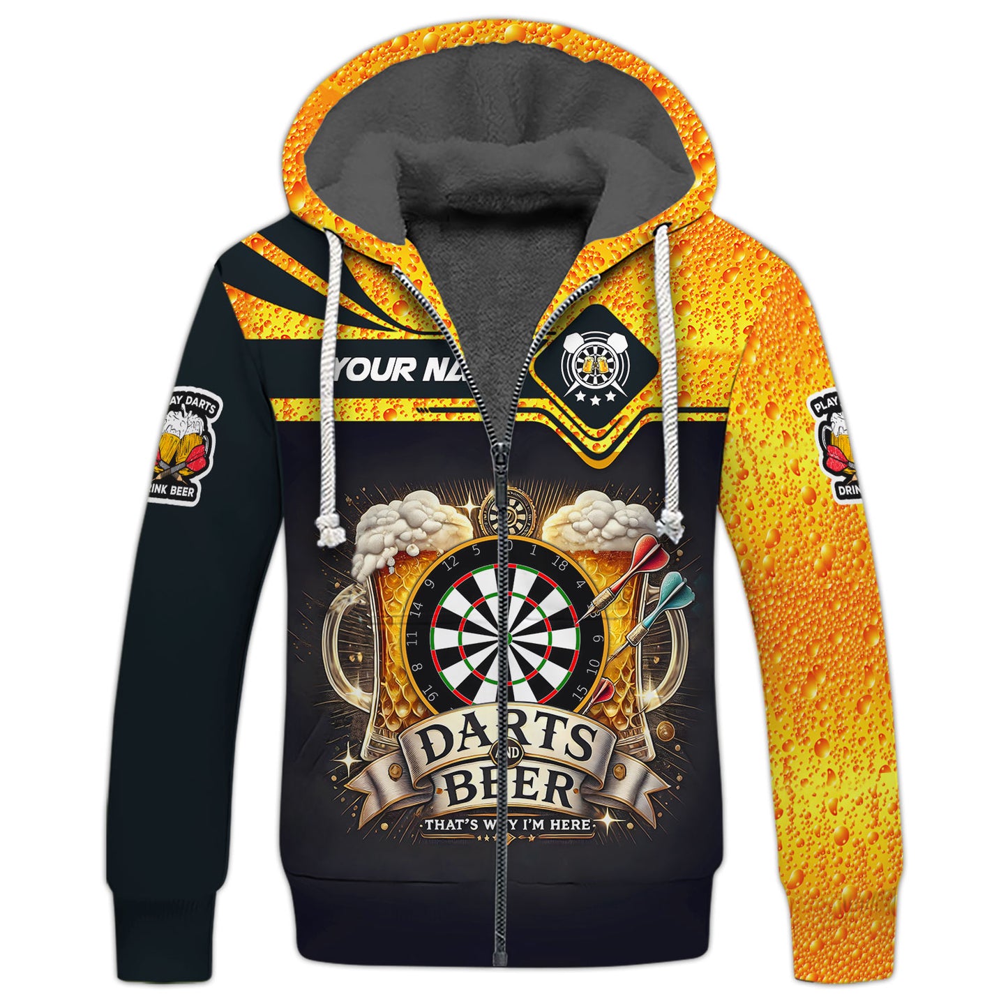 Darts And Beer That's Why I'm Here Shirt Personalized Name 3D Shirt For Beer Darts Club Lovers