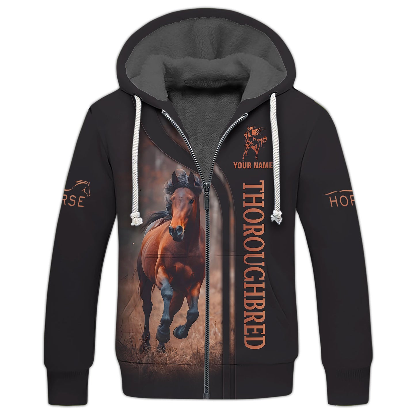 3D Full Print Thoroughbred Horse T-Shirts Personalized Name Gift For Horse Lovers